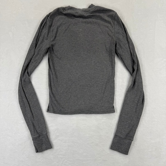 Vuori Mudra Long Sleeve Mock Neck Ribbed Crop Top Charcoal Grey XS READ - Picture 8 of 9